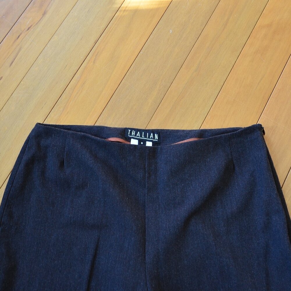 Thalian Capri Dress Pants Women's 8 Brown Career Wool Blend - Picture 2 of 9